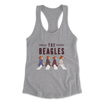 The Beagles Womens Racerback Tank in Heather Grey color